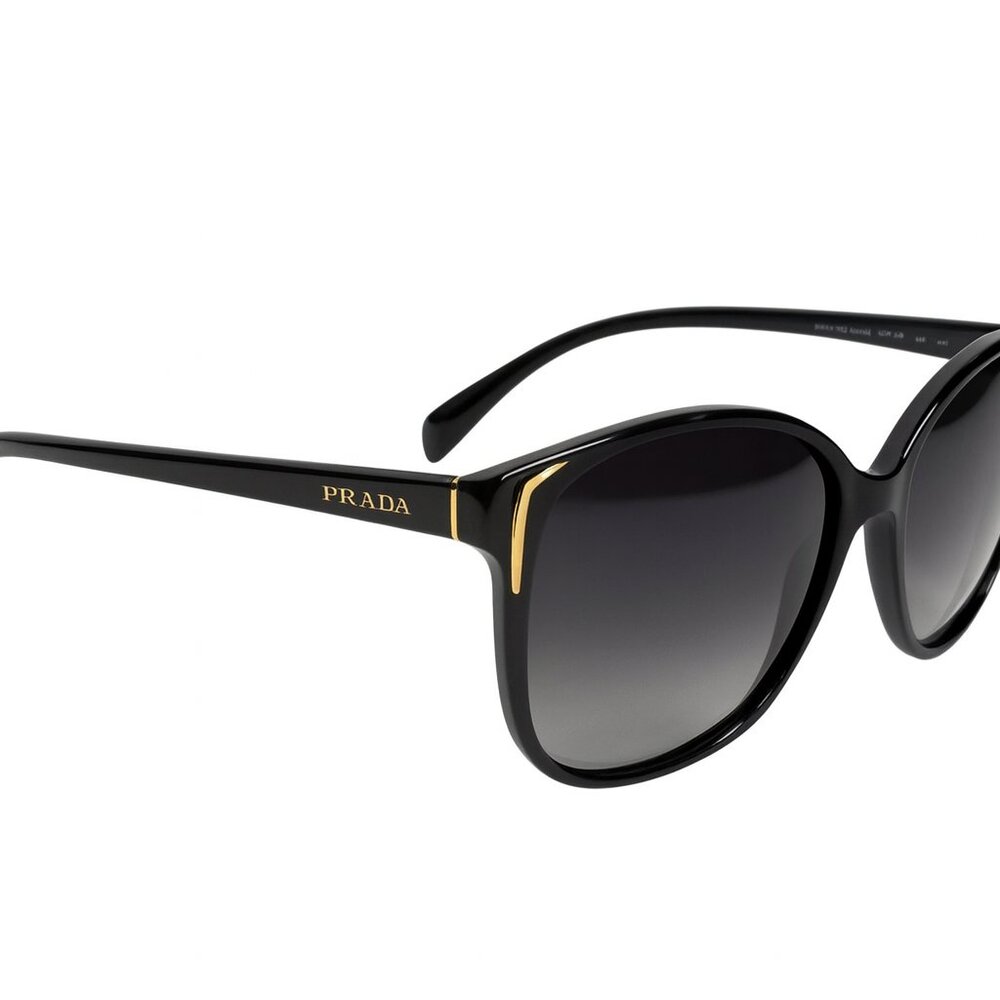 Prada SPR 010 1AB-3M1 Black Oversized Sunglasses 55-17 140 w/ Case – Never Worn - Picture 2 of 10
